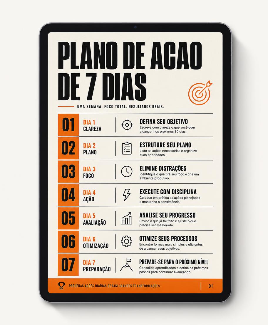 Página do e-book com o plano de ação de 7 dias